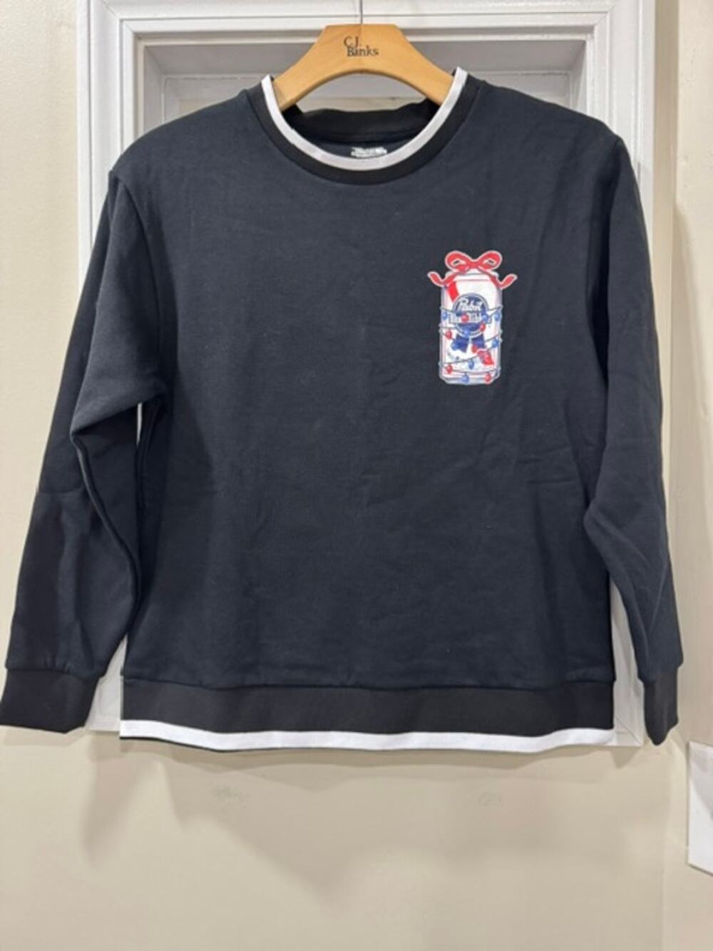 Pabst Blue Ribbon Holiday Lights Graphic Crew Neck Pullover
